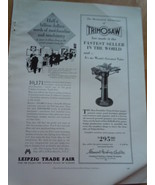 Vintage Trim Saw &amp; Leipzig Trade Fair Small Print Magazine Advertisement... - $17.75 CAD