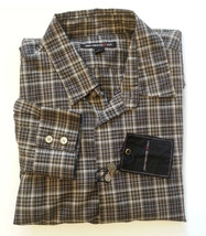 John Varvatos Men Shirt Size L (17.5-36) Plaid Pattern Light 100% Cotton  - £58.15 GBP