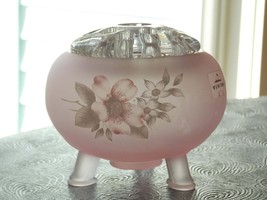 Vintage Viking Glass Satin Plum Pink Flowerlite with 11 Hole Glass Flower Frog # - £125.82 GBP