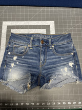 American Eagle Outfitters Women Size 0 Midi Shorts Distressed Stretch Jean 4363 - £7.54 GBP