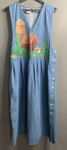 Hand Painted Jean Denim Maxi Dress Womens Large Jumper Sportswear Modest... - £21.42 GBP