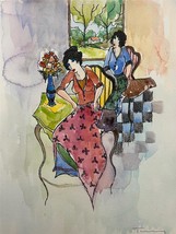 Itzchak Tarkay Unbenannt 99 Handsigniert Wasserfarbe Damen Kunst - £335.69 GBP
