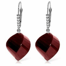 30.65 Carat 14K Solid White Gold Leverback Earrings Diamond Briolette Ruby - £502.27 GBP