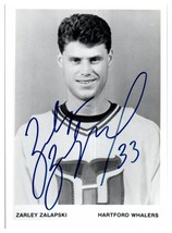 Signed 5x7 Zarley Zalapski Autographed Photo Hartford Whalers - £11.86 GBP