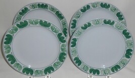 Set (4) Arabia GREEN LAUREL PATTERNSalad Plates MADE IN FINLAND - £23.64 GBP