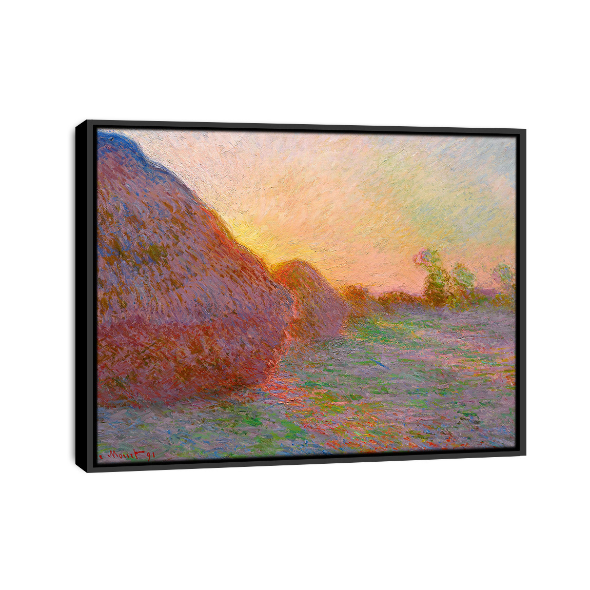 Framed Claude Monet Meules Oil Canvas Print Wall Art Painting - $28.89+