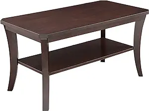 10303 Boa Condo/Apartment Coffee Table With Shelf, Chocolate Oak - $351.99