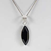 925 Argent Onyx Noir Pierre Beau Pendentif Merveilleux Collier Femme Gift - £24.66 GBP+