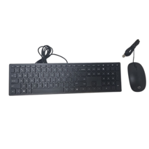 HP Combo Wired USB Slim Keyboard QWERTY and Mouse Set for Desktop PC Laptop - £17.80 GBP
