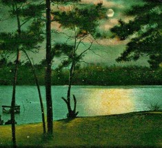 Moonlight View Greetings From Loch Sheldrake New York NY 1919 Vtg Postcard - £10.47 GBP