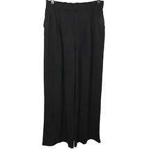 Halara Black Textured Pleated High Waist Wide Leg Pull On Pants Large TALL - £20.45 GBP