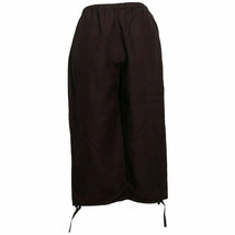 Eileen Fisher Clove Brown Handkerchief Linen Wide Capri Pants Xs - £71.31 GBP