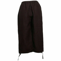 Eileen Fisher Clove Brown Handkerchief Linen Wide Capri Pants Xs - £70.76 GBP