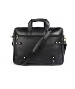Black Genuine Leather Laptop Messenger Bag For Official Style. - $1,658.16 MXN