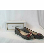 NIB Charter Club Black Slipper W/ Bow And Gold Accents 6.5 M - $58.59 CAD