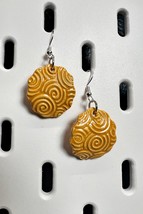 Handmade Ceramic Earrings: Sunflower - Spirals - £11.86 GBP