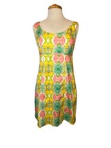 Kaeli Smith Floral Fruit Multicolored Sleeveless Mini Dress Size Small V... - £26.42 GBP