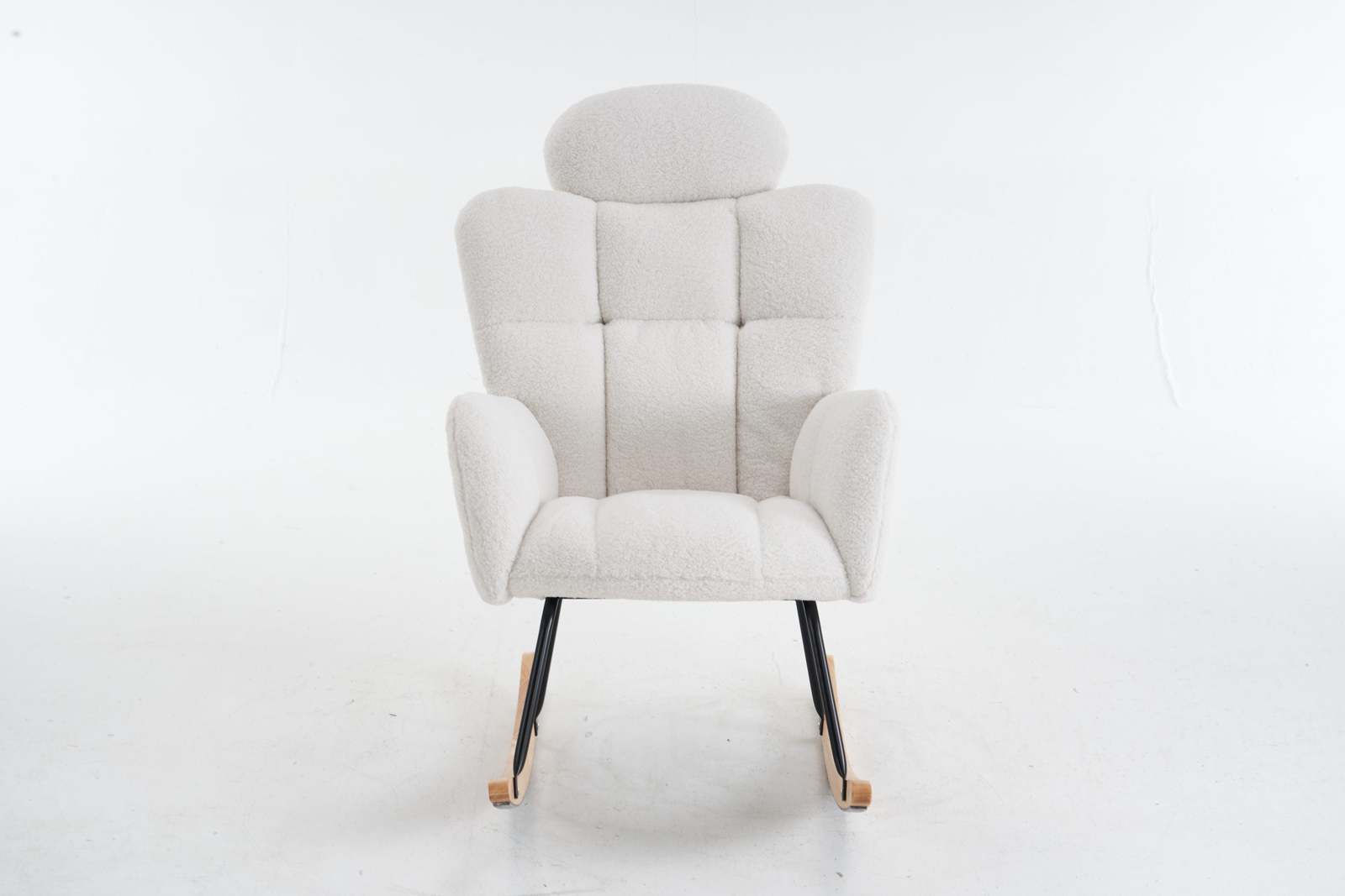 Teddy Fabric Rocking Glider Chair - Ivory Item image 9