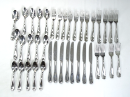 39 PCS Oneida VOSS GLOSSY Spoons Forks Serving Stainless Flatware Silver... - £56.02 GBP