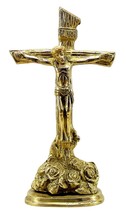 Jesus Christus-Kreuzstatue aus Messing, 20,3 x 11,4 x 6,3 cm, mehrfarbig,... - £43.07 GBP