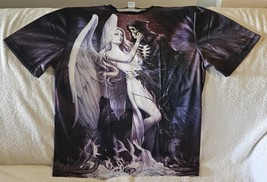 Grim Reaper Angel Lady Wings Fire Flame Hell Skull Horror Scary T-SHIRT Shirt - £11.61 GBP+