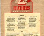 2 Feathers Bar &amp; Grill Menus Wichita Kansas 1980&#39;s - $15.86