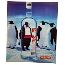 Smirnoff Vodka Print Ad Vintage 1994 Tuxedo Penguin in Bottle Pure Standout - £9.49 GBP