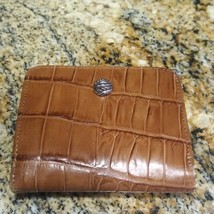 Vintage Women&#39;s Brighton Brown Crocodile Leather Clutch Wallet Coin Purse - £22.75 GBP