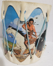 Vintage Indian Reservation Toy Drum 1972 Milk&#39;s Camp Industries Bonestee... - £15.95 GBP