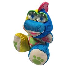 Vintage 1991 Fisher Price Puffalump Plush Dinosaur Baby Blue Yellow Ratt... - $9.90