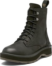 SOREL Hi-Line Lace-Up Mid-Shaft Lug-Sole Booties $185 - US Size 10 - Bla... - £74.47 GBP