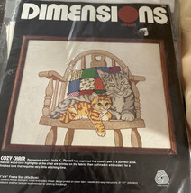 Dimensions CREWEL Embroidery KIT Cozy Chair #1255 Cats Needlepoint Unopened - £23.74 GBP