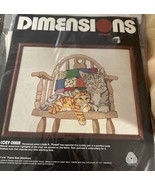 Dimensions CREWEL Embroidery KIT Cozy Chair #1255 Cats Needlepoint Unopened - $556.75 MXN