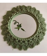 Bohemian macrame wall hanging mirror, Moroccan decor, wall mirror, wall art - $70.13