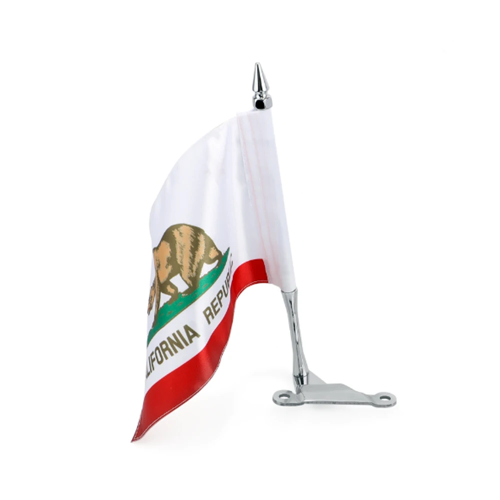 Motorcycle Flag Mount Tour Trunk Flag Pole with Calinia State Flag +  Flag   win - £625.50 GBP