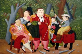 24x36 inches Fernando Botero style  stretched Oil Painting Canvas Art Wall De02D - £186.87 GBP