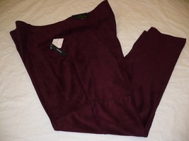 Worthington Women&#39;s Leggings Maroon Berry Size X-Large Super Soft New - $29.02