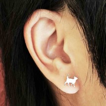 Sterling Silver Curious Kitten Post Earrings 8x9mm - $446.02 MXN