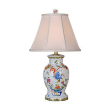 Beautiful Floral Chinese Porcelain Vase Table Lamp 21&quot; - £164.40 GBP