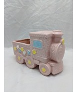 Vintage Ceramic Pink Floral Train Planter 7&quot;X 3 1/2&quot; X 5&quot; - £15.29 GBP