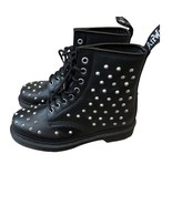 Dr Martens 1460 Stud Wanama Leather Lace Up Boots in Black Size M6 W7 - $168.51 CAD