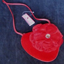 Toby N.Y.C. Girl&#39;s Velvet Heart Handbag Purse - Flower - Red - BRAND NEW, CUTE!! - £15.76 GBP