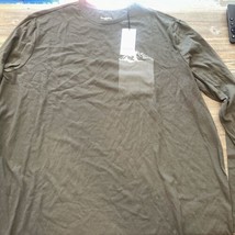 Men&#39;s Long Sleeve Graphic T-Shirt - Goodfellow &amp; Co Dark Green/Shapes XX... - £7.12 GBP