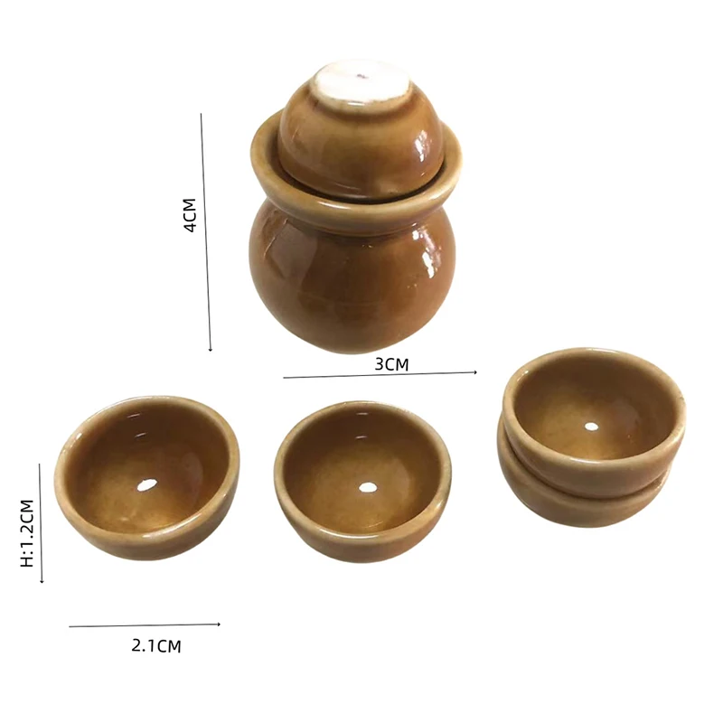 Doll House Mini Kitchen Ceramic Pickled Vegetable Jar Bowl Simulation Clay - £8.01 GBP+