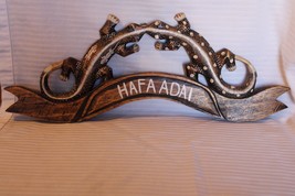 Vintage Wooden Hafa Adai Hello Sign From Guam  Hand Carved with Lizards - £29.37 GBP