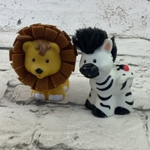 Fisher Price Little People Touch &amp; Feel Lion Zebra For Zoo - $9.89