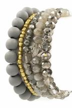 High Secret Crystal Wood Bracelet Bangle Strectch Colorful 5 Pcs Set Stackable ( - £18.00 GBP