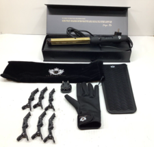 Foxy Locks Curling Wand | Gold Plated Titanium 32mm Hair Styling Tool Iron - £36.96 GBP