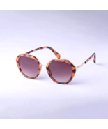 A New Day Women&#39;s Angular Round Tortoise Shell and Metal Sunglasses (BRO... - $21.19 CAD