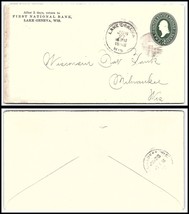 1898 WISCONSIN Cover - First National Bank, Lake Geneva to Milwaukee N18  - £2.31 GBP